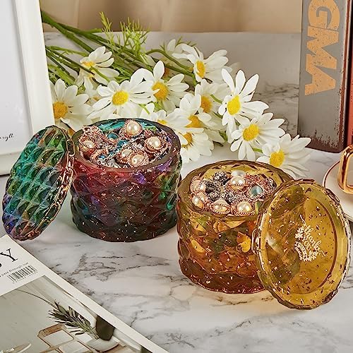ISSEVE Jar Resin Molds, Large Diamond Jar Silicone Molds with 2Pcs Lid