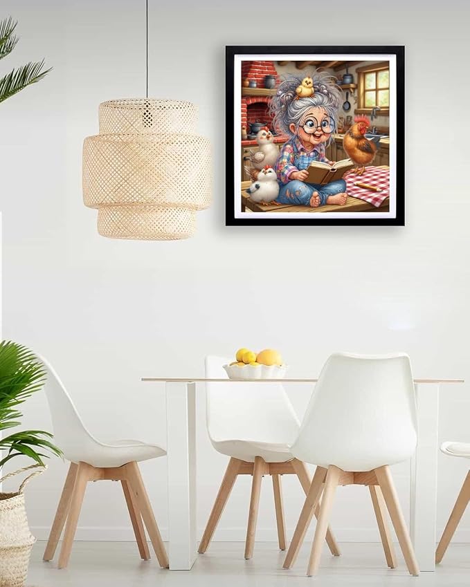 Grandma Diamond Art Kits for Adults,Chicken Diamond Painting Kits 14X14In