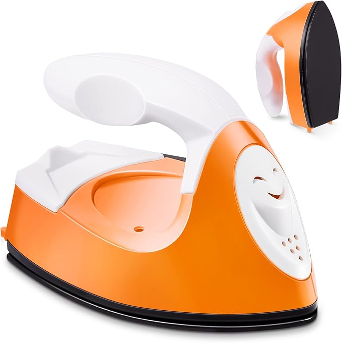 Honoson Mini Craft Iron with Charging Base Tiny,Orange