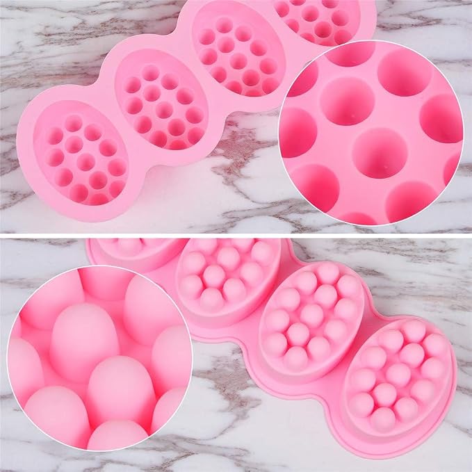 SJ Massage Bar Soap Mold Set, 2-Pack 4-Cavity Silicone Soap Mold | For Massage Bars, Handmade Soap & Shampoo Bars, Food Grade Silicone, Easy Release, Reusable