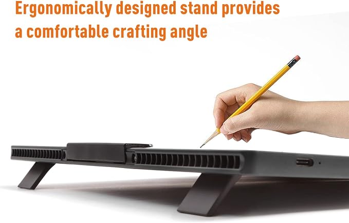YINGWOND Rechargeable A4 LED Light Pad with Padded Case, Tracing Light Box w/Riser Stands and Paper Clip, 6 Levels of Brightness, Type-c Cable, Wireless Diamond Painting Light Board