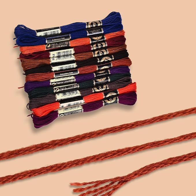12 Skeins 6 Strands Hand Variegated Embroidery Floss Gradient Cross Stitch Thread Polyester Friendship Bracelet String Yarn Bracelets Threads Bulk for Sewing Knitting Craft Crochet Stitching