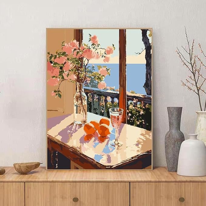 ZRIZQ Paint by Numbers Kit for Adults Beginner,Flowers Landscape,16x20