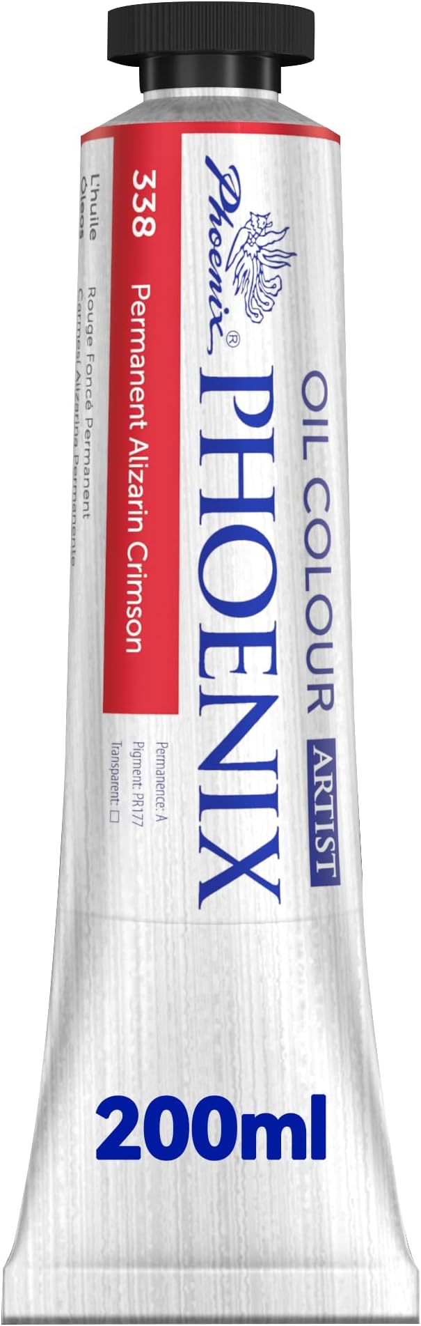 PHOENIX Permanent Alizarin Crimson Oil Paint - 200ml / 6.75 Fl oz | Single Large Tube, Artist Quality, Oil Based Paint, For Professionals