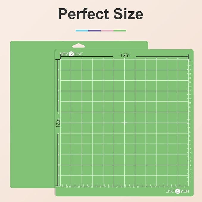 HTVRONT Cutting Mats 12"x12", 5 Pcs, Compatible with Cricut Maker/Explore | Standard Light Strong Fabric 4 Sticky Mats & Accessories, Compatible with Maker 4/3, Explore 5/4/3, Air 2/One, Vinyl Crafts