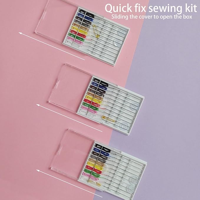 10 Boxes Quick Fix Sewing Kit, Easy Pre Threaded Needle Kit
