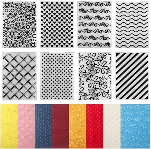 8 Pcs Geiseralie Embossing Folders for Card Making,Classic Style