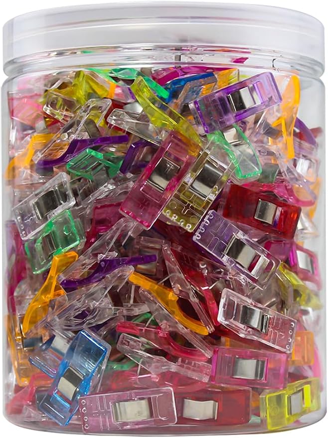 Sewing Clips,200 Pcs,Sewing Clips for Fabric | Fabric Clips for Sewing and Quilting,Quilting Clips for Binding,Sewing Accessories and Supplies(9 Colors)