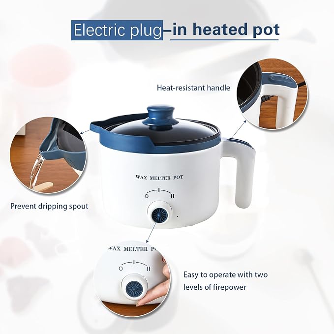 Ksedcon Electric Wax Melter for Candle Making with Pouring Spout, Non-Stick Small Candle Melting Pot