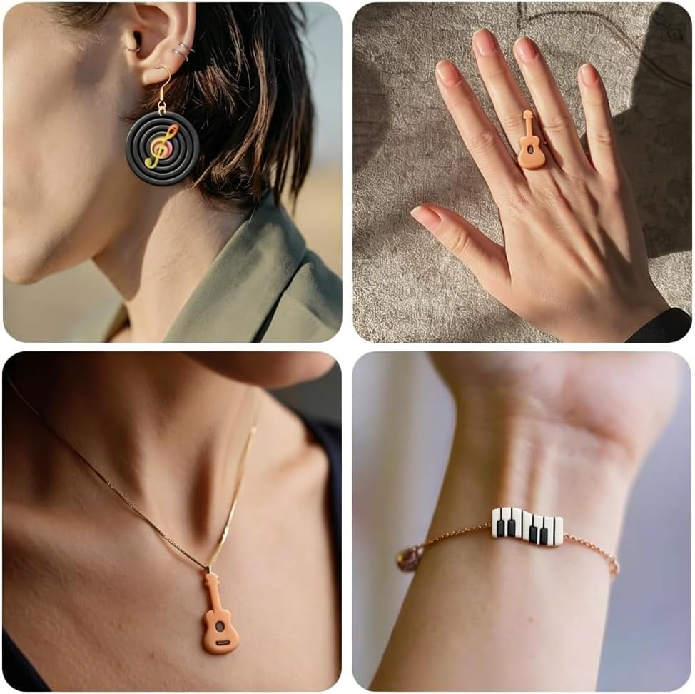 15Pcs Music Polymer Clay Cutters Talismans Instruments Clay Earrings Cutters for Adults Polymer Jewelry Cutter for Earrings Making Birthday Party DIY Supplies