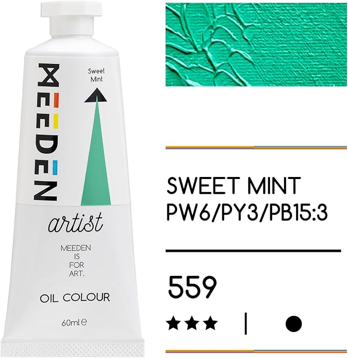 MEEDEN Artist Grade Oil Paint: Sweet Mint - 60ml/2oz Tube | Professional Art Paints and Supplies for Canvas Painting