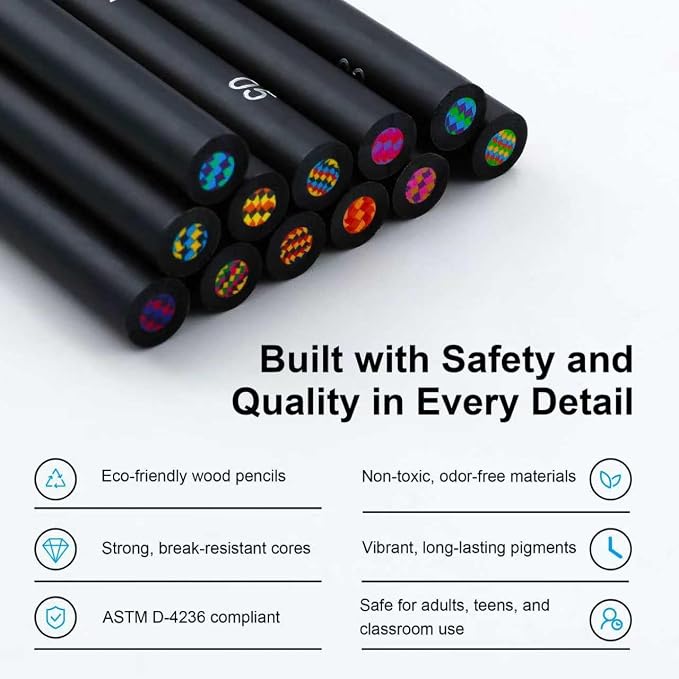 Art Supplies 12 Rainbow Colored Pencils, Teen Girl Gifts Trendy Stuff, Multicolored Cool Stuff Fun Art Pencil Teen Girl Gifts Trendy Stuff