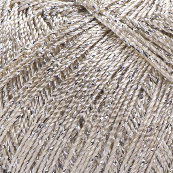 YarnArt Bright Metallic Glitter Yarn – 80% Polyamide 20% Metallic Polyester, 90g 340m, Soft Sparkle Fiber for Crochet, Lace, Summer Tops & Accessories – 4 mm Needle & Hook (120, Light Gold)