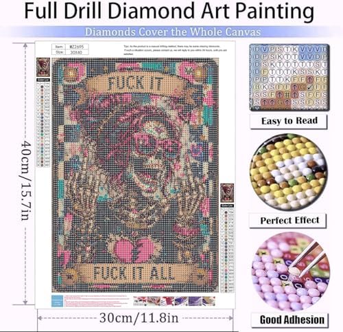mrpwnle Skull Diamond Art Kits for Adults Skeleton Diamond Painting Kits
