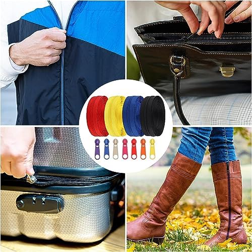 DOITEM 42 Yards 14 Pieces Coil Zippers Assorted Nylon Zipper with 56 Sliders, 14 Color for DIY Tailor Sewing Crafts