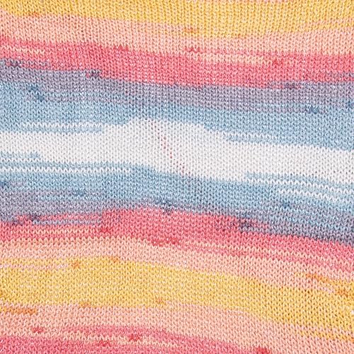 YarnArt Summer Dream Cotton Blend - 3.4 OZ, 383 yds Rainbow Multi Color Yarn for All Season Project Fuitable for Knitting Blouses, Shawls, Scarfs and Sweaters, Fine:2 (4307)