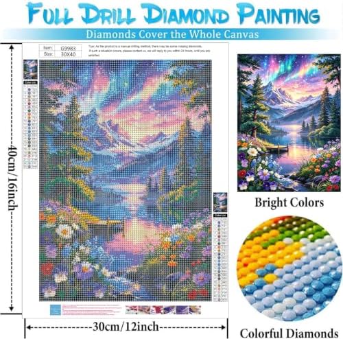 bleihum Aurora Diamond Art Kits for Adults, Starry Sky Gem Art for Adult
