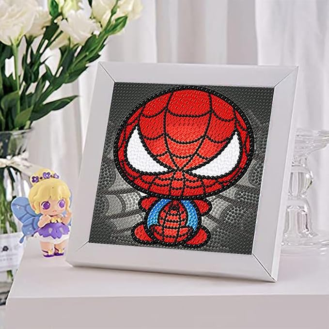 LWZAYS Diamond Painting Kits for Kids Diamond Art Gem by Number Kits Arts and Crafts for Kids, Mosaic Kits DIY Full Drill Painting Kit for Home Wall Decor 4 Pieces 6" X 6"