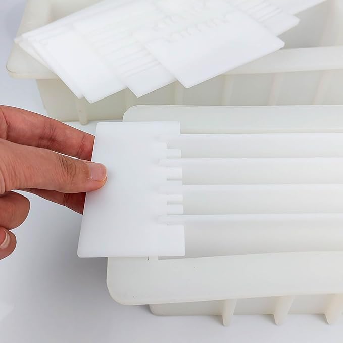 Silicone Loaf Soap Mold Dividers Plastic Partition Clapboard Rectangular White DIY Handmade Swirling Making Tools Silicone Mold