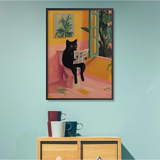 ARPADAMO Diamond Art Kits for Adults,Fun Cat Diamond Painting Kits 12x16in