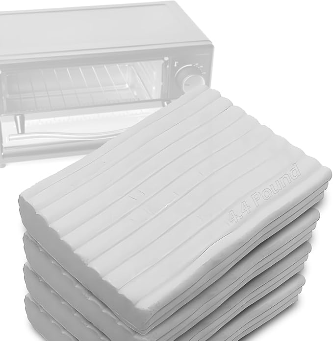 ReArt Oven Bake Polymer Clay White, Non Toxic 4.4Lbs Great for Modeling, Sculpting, Holiday, DIY Jewelry Making Projects. Great for All Skill Levels (White)