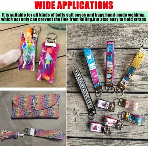 Key Fob Hardware Set, 4 Color（Gold Silver Black Bronze）, 1 Inch, 60 pcs with Pliers Tool,Lanyard Keychain Hardware, Glass Running Pliers with Jaws, Wristlet Clamp Hardware Supplies