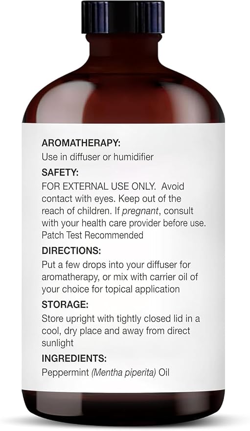 Majestic Pure Peppermint Essential Oil for Diffuser - 4 Fl Oz | 100% Pure and Natural Peppermint Oil for Aromatherapy, Massage, Steam inhalation, Air Freshner, DIY, Soap and Candle Making