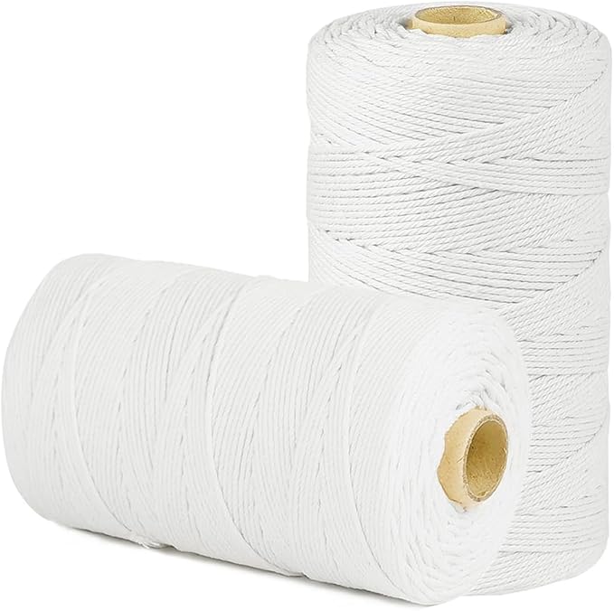 SMART&CASUAL 1,650 Feet 2mm Cotton Butcher Twine String Soft Food Safe for Cooking Craft Baker Kitchen Meat Turkey Sausage Roasting Gift Wrapping Gardening Crocheting Knitting