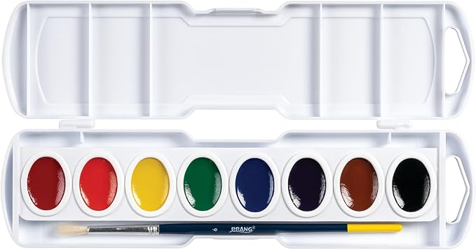 Prang Oval Pan Watercolor Paint Set, 8 Assorted Colors, 1 Count | Perfect for painting, art lessons, crafts and creative projects