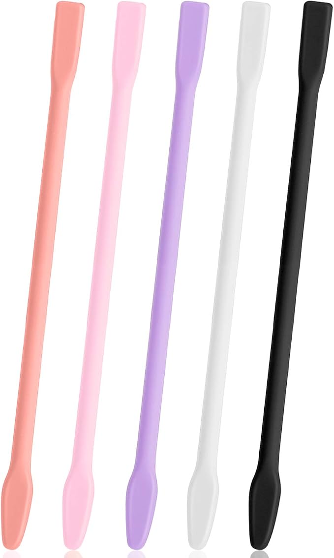 Gartful 5pcs Large Silicone Stir Sticks, Reusable Epoxy Stir Sticks, Craft Tools for Mixing Resin, Paint, Liquid, Making Glitter Tumblers, Art & Craft Projects, Orange & Pink & Purple & White & Black