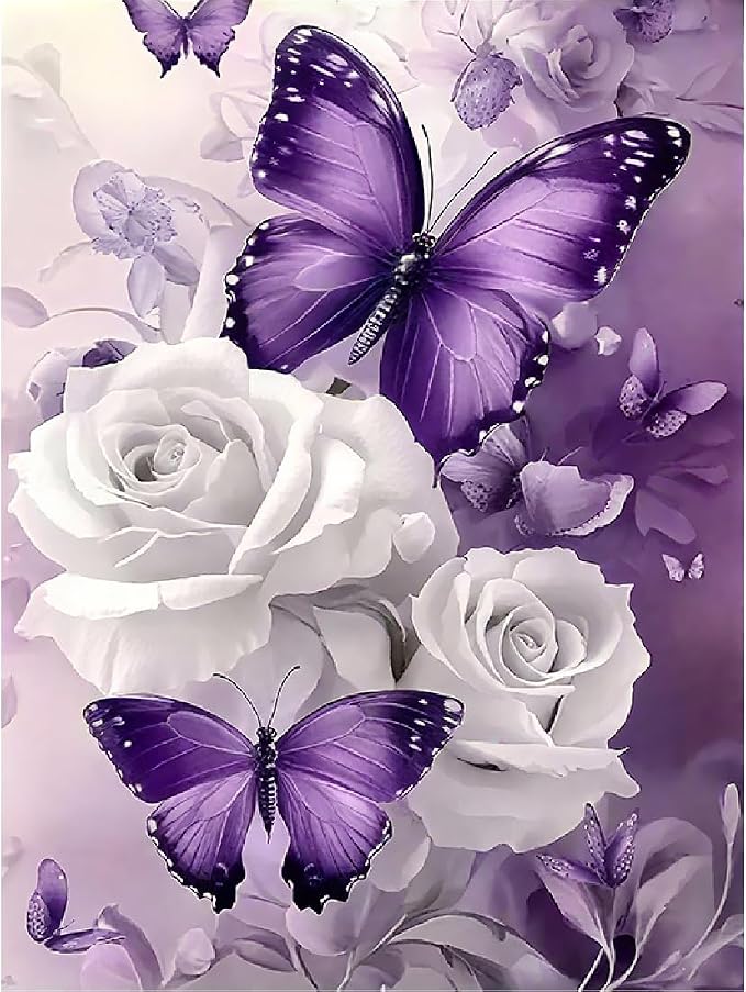 Diamond Art Kits for Adults,5D Butterfly Diamond Painting Kits 12X16 Inch