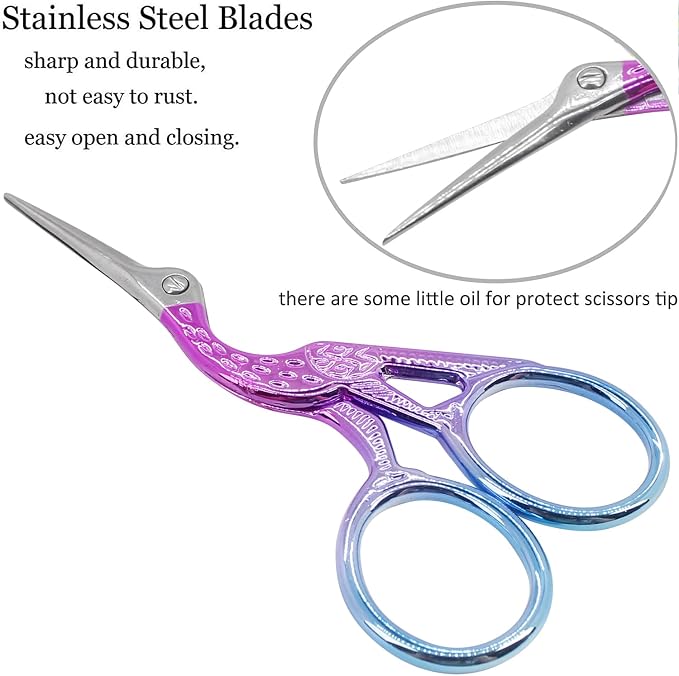 BIHRTC 3.6" Detail Shears Small Stainless Steel Small Embroidery Scissor | 3.6 Inch Compact Design for Thread Cutting,Embroidery, Needlework,Crafting,Jewelry Making,DIY Sewing Handcraft Craft Art Work