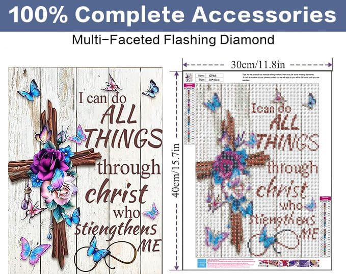Xylogist Christ Cross Diamond Painting Kits for Adults 12X16Inch