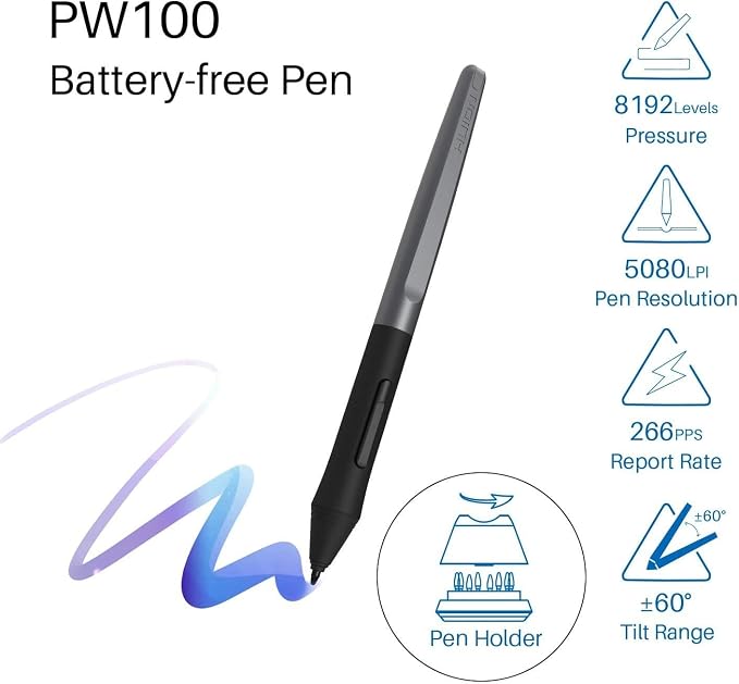 HUION Inspiroy H950P 8x5 inch Drawing Tablet 8192 Pen Pressure | 8 Hot Keys, Battery-Free Stylus, Tilt, Android Support, Graphics Tablet for OSU, Animation, Painting, Art, Photo Editing