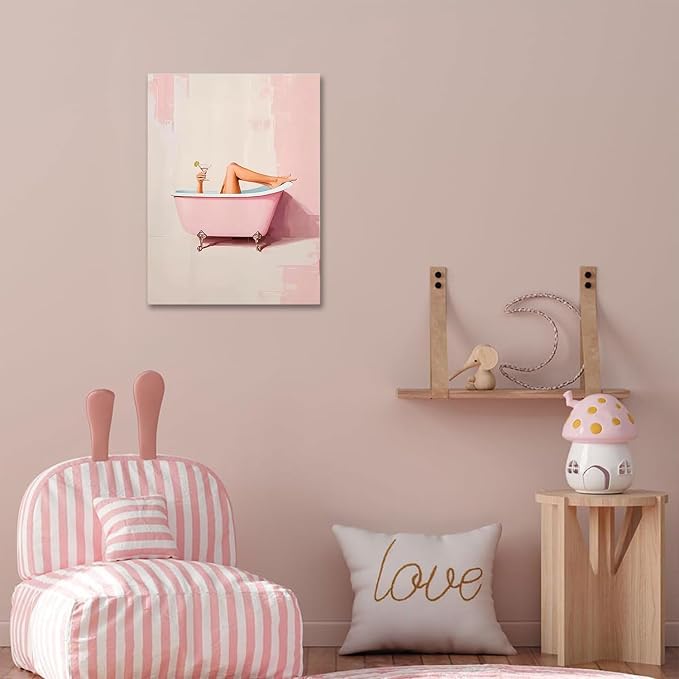 DAZZLEDOTS Diamond Art Kits, Funny Pink Bathroom Diamond Painting