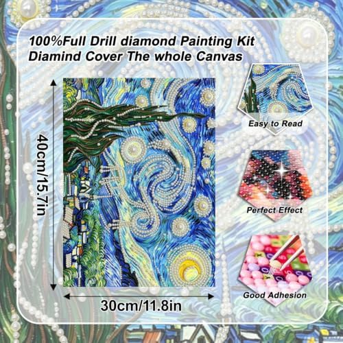 Pearl Art Kits for Adults,Starry Night Pearl Diamond Painting Kits,Wall Art