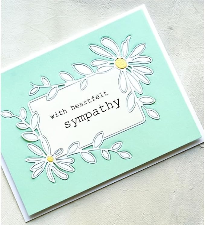 Lapoo Geometric Cutting Die for Scrapbooking - Durable, Metal Cutting Die for DIY Scrapbook Photo Album Decorative Paper Card, Card Making Supplies (Flower Leaf Border 4.5 x 3.5 in)