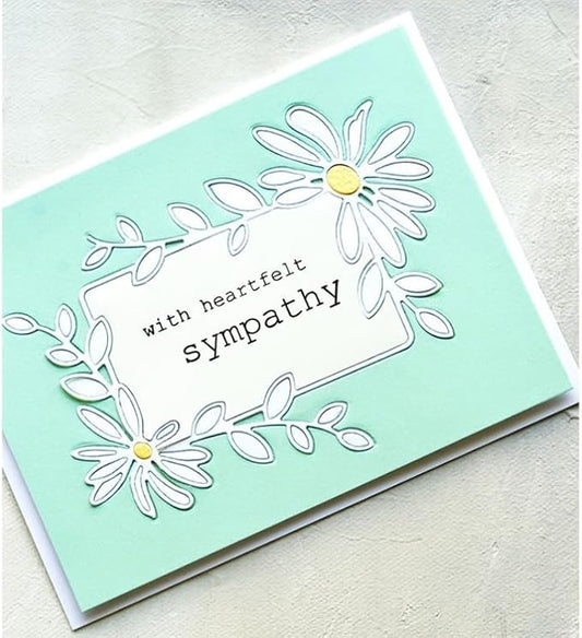 Lapoo Geometric Cutting Die for Scrapbooking - Durable, Metal Cutting Die for DIY Scrapbook Photo Album Decorative Paper Card, Card Making Supplies (Flower Leaf Border 4.5 x 3.5 in)