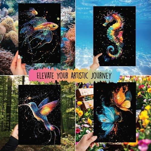 2-Pack Animals & City Scratch Art Book for Adults