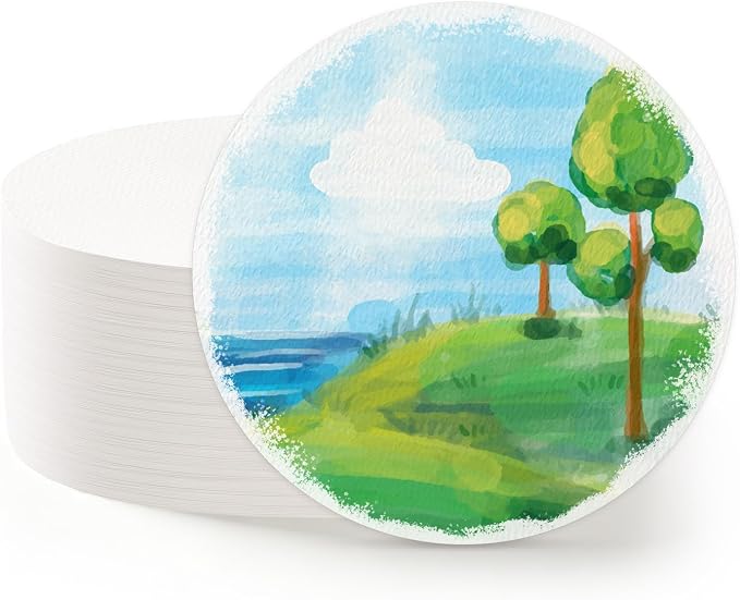 80 Sheets Round Watercolor Paper, 4 Inch, 110 Lb/230 GSM, White