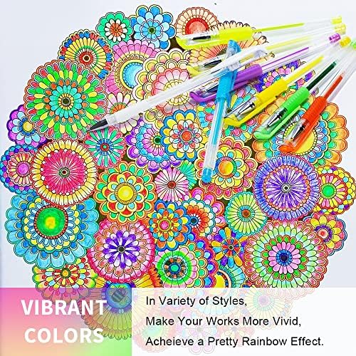 Aen Art Glitter Gel Pens, 100 Color Glitter Pen Set for Coloring Books