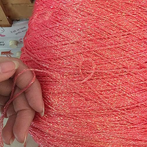 DIY Watermelon Pink Lurex Thread Shining Glitter Sparkle Metal Yarn for Crochet Knitting Sweater Scarf Bag Accessory