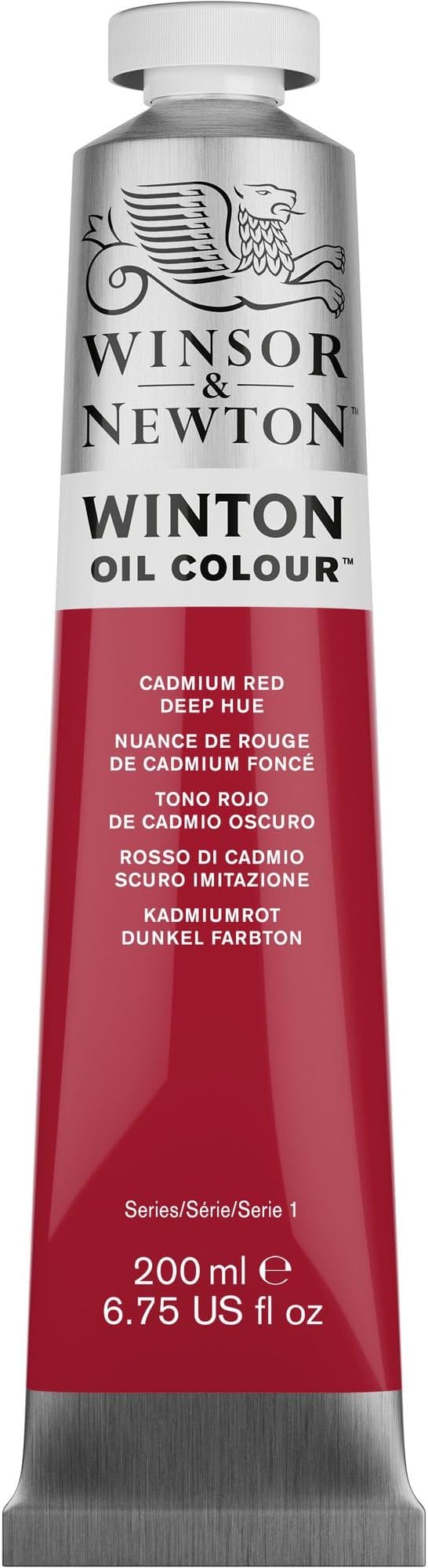 Winsor & Newton Winton Oil Color, 200ml Tube, Cadmium Red Deep Hue | High-quality pigments, Durable, Lightfast, Permanent, Uniform Consistency, Great Pigment Load