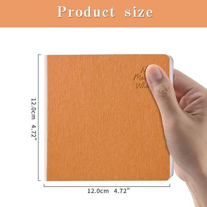 Orange Hardcover Sketchbook Square Hardbound Sketch Journal 4.7 x 4.7 Inch 42 Sheets Art Book 250GSM Ultra Smooth Paper Ideal for Pencils,Water Color Pen,Marker Pen