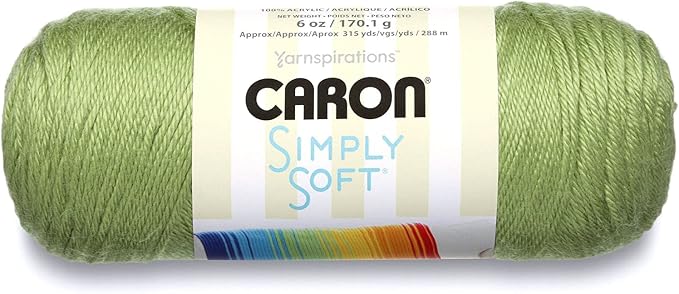 Caron Simply Soft Yarn for Crocheting & Knitting, Pistachio, 3-Pack | #4 Worsted Yarn, 100% Acrylic, Soft Crochet Yarn for Crocheting, Knitting, Garments & DIY Projects, 315yd, 170g/6oz per skein