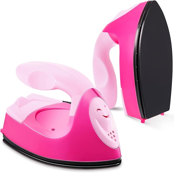 Honoson Mini Craft Iron with Charging Base Tiny,Pink, Light Pink