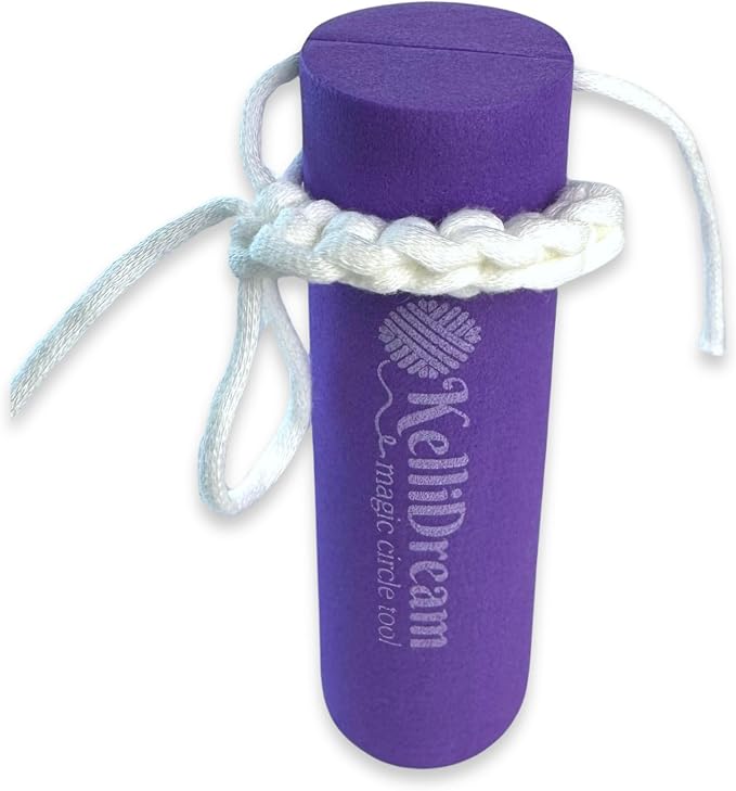 KelliDream Original Magic Circle Crochet Tool w Right & Left-Handed Step by Step Online English Instructions & Videos, Learn How to Make a Magic Circle Stitch w All Yarn Sizes (Purple)