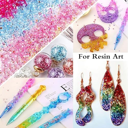 9 Box Rhinestone Glitter, 15000Pcs 3.2oz/90g 3mm Chunky Flakes Sequins Gravel for Epoxy Resin Craft Supplies Nail Art DIY G012