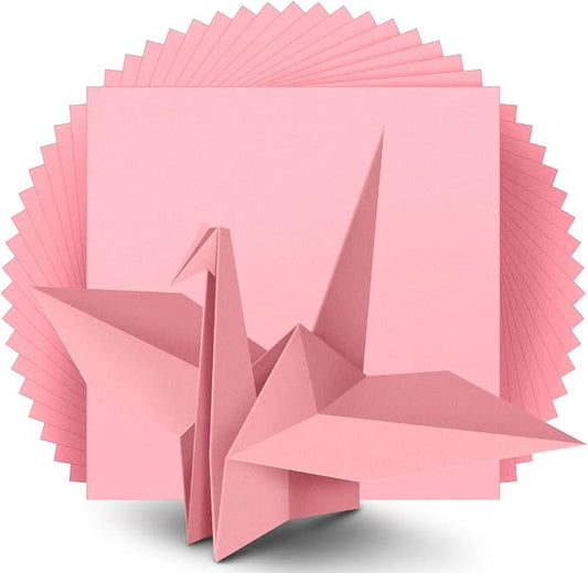 IOOLEEM Origami Paper, 200 Sheets, Pink Origami Paper, 6 Inch Square, Double Sided Colored Paper for Crafts DIY Party & Decoration