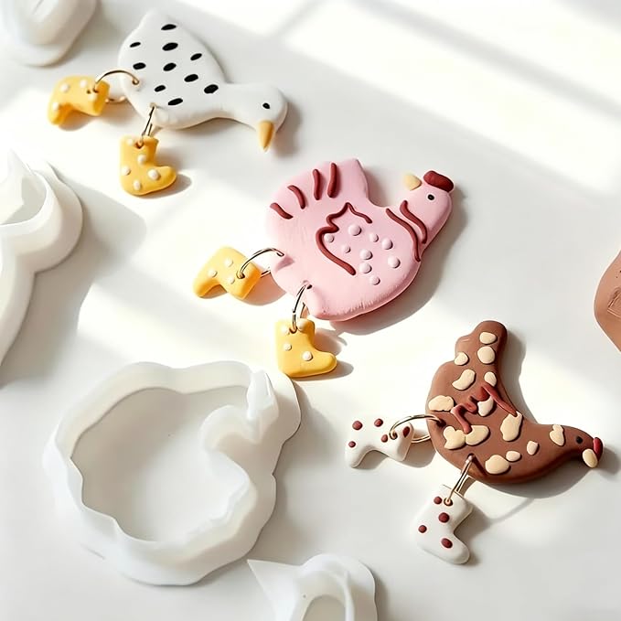9Pcs Farm Animal Clay Cutters